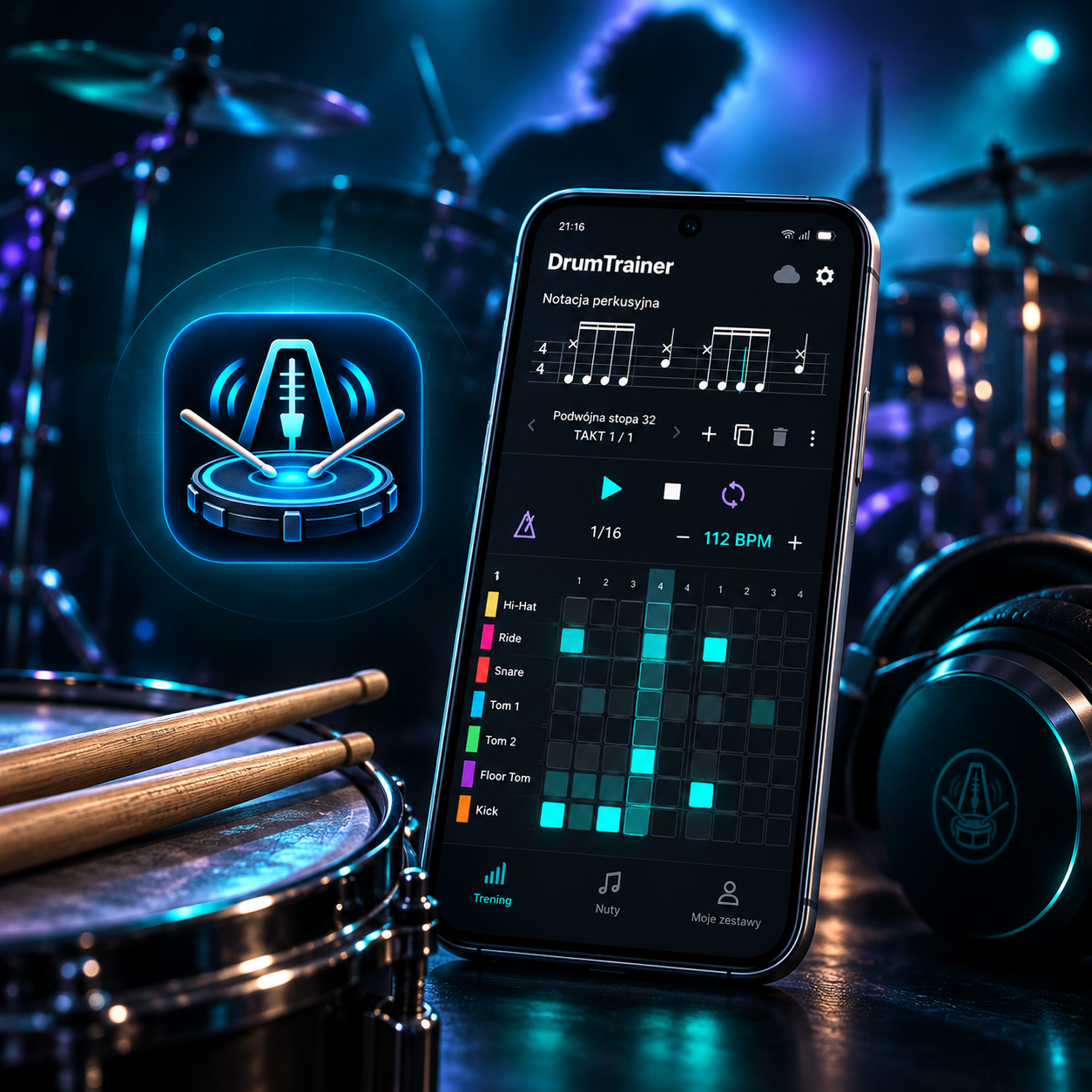 DrumTrainer — app promotional artwork