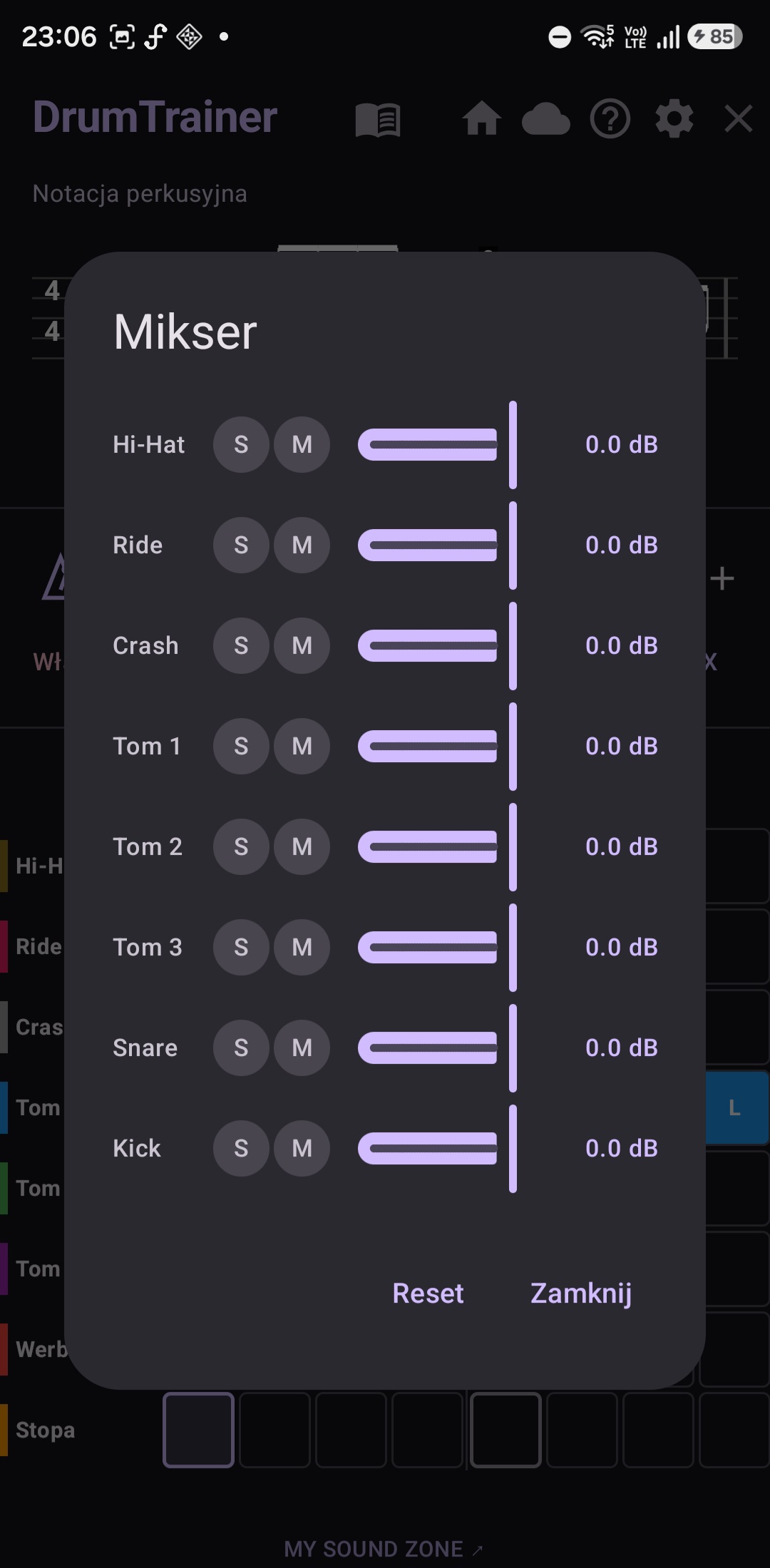 Ośmiokanałowy mikser Groove & Fill z Solo i Mute